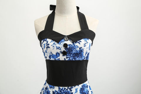 Image of Halter Vintage Hepburn 50s Dress - Itopfox