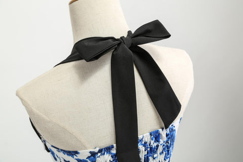 Image of Halter Vintage Hepburn 50s Dress - Itopfox