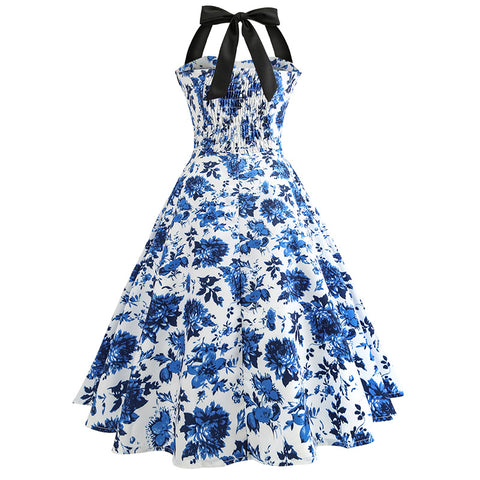 Image of Halter Vintage Hepburn 50s Dress - Itopfox