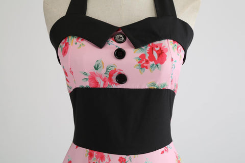 Image of Halter Retro 50s Hepburn Dress - Itopfox