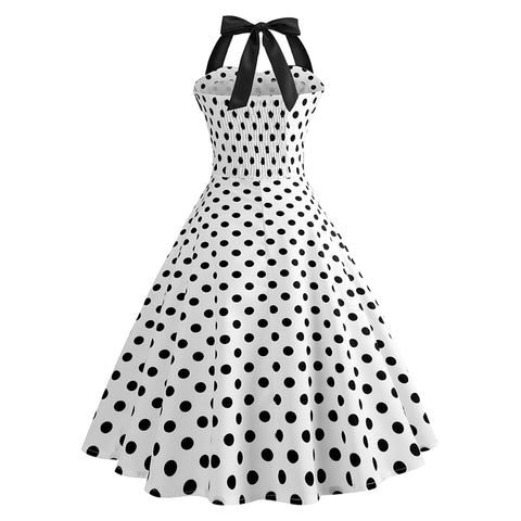 Image of Retro Polka Dots Halter Dress - Itopfox