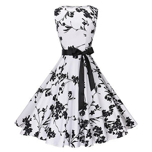 50s Vintage Tea Party Hepburn Dress - Itopfox