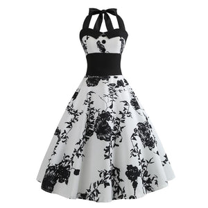 Hepburn 50s Retro Halter Dress - Itopfox