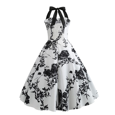 Image of Hepburn 50s Retro Halter Dress - Itopfox
