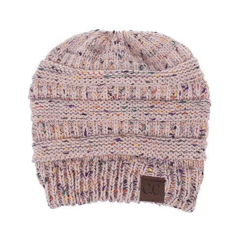 Image of Confetti Ponytail Knit Beanie (With CC Label) - Itopfox
