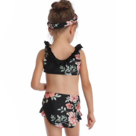 Image of Lace Falbala Floral Two Piece - Itopfox