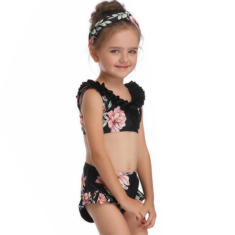 Image of Lace Falbala Floral Two Piece - Itopfox