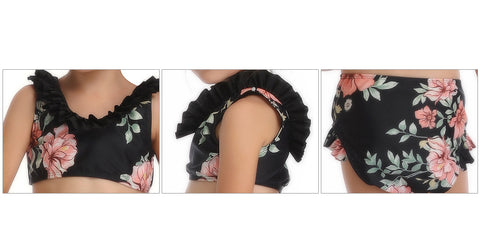 Image of Lace Falbala Floral Two Piece - Itopfox