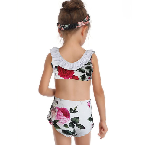 Image of Lace Falbala Floral Two Piece - Itopfox