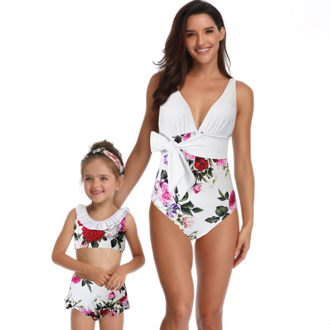 Image of Lace Falbala Floral Two Piece - Itopfox