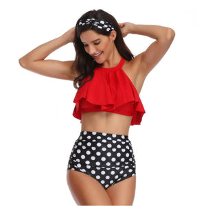 Falbala High Waisted Bikini Set - Itopfox