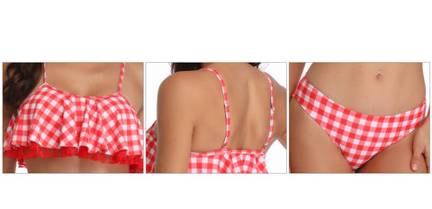 Image of Grid Two Pieces Tankini Swimwear - Itopfox