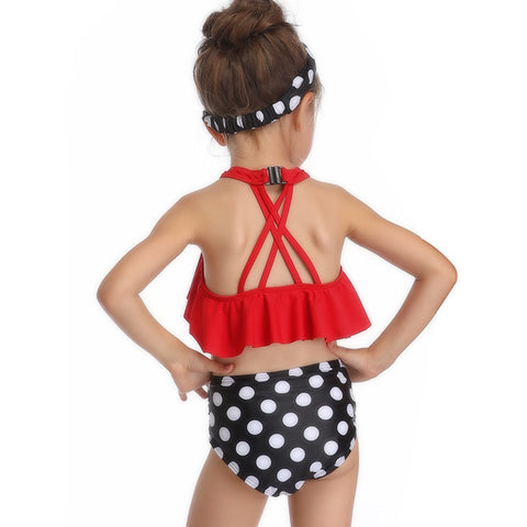 Image of Red Halter Two Piece Swimwear - Itopfox