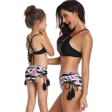 Image of Floral Two Piece Tankini Set - Itopfox