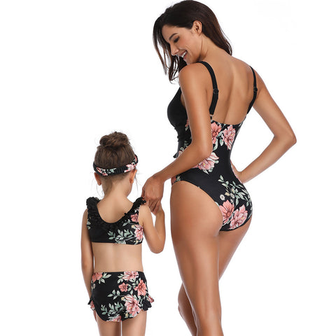 Image of Lace Falbala Floral Two Piece - Itopfox