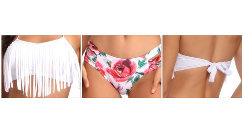 Image of Halter Tassel Layered Bikini Set - Itopfox