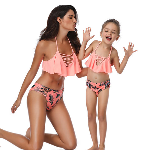 Image of Layered Halter Two Pieces Swimwear - Itopfox