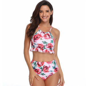 Halter Floral Boho Tankini Set - Itopfox