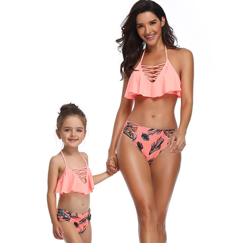 Image of Layered Halter Two Pieces Swimwear - Itopfox