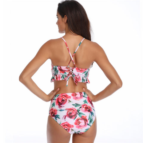 Image of Halter Floral Boho Tankini Set - Itopfox