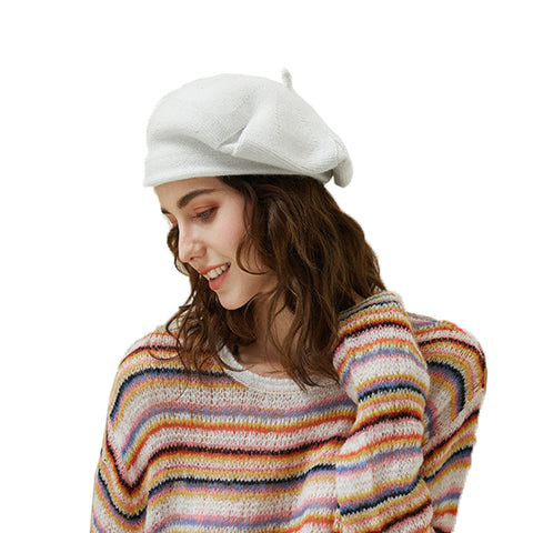 Image of Wool Beret With Vintage Style - Itopfox