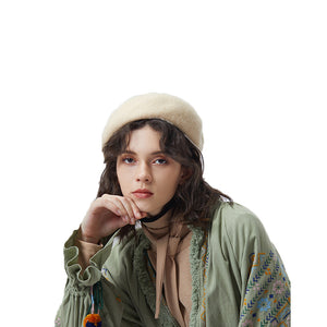 Hand Knit Wool Beret Hat - Itopfox