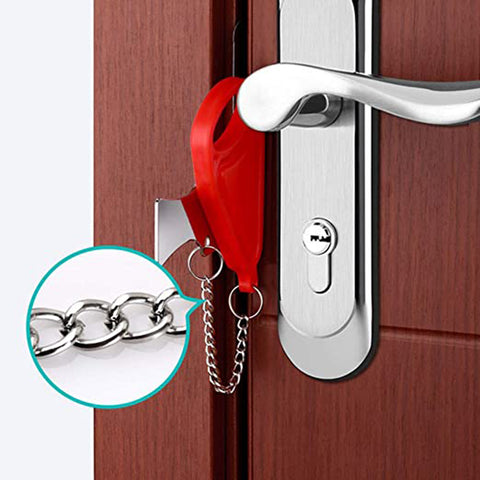 Image of 2 PCS Portable Door Lock, Travel Lockdown Lock Door Stopper, Anti-Theft Door Security Device for Hotel, College, Home, Travel, School, Apartment