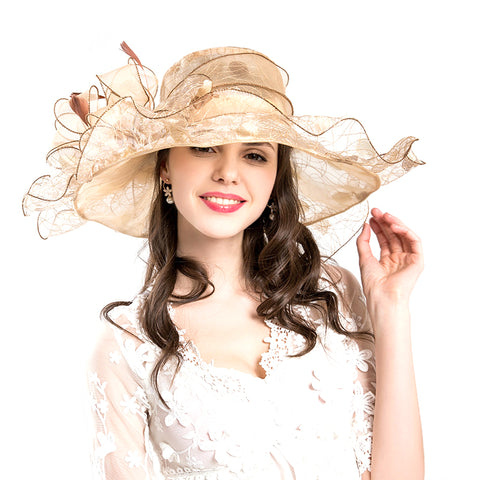 Image of Flower Gauze Kentucky Derby Hat - Itopfox