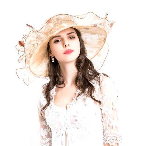 Image of Flower Gauze Kentucky Derby Hat - Itopfox