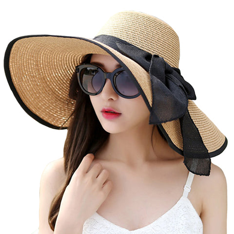 Image of Big Brim Bowknot Floppy Sunhat - Itopfox