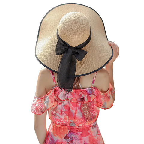 Image of Big Brim Bowknot Floppy Sunhat - Itopfox