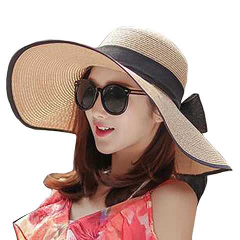 Image of Big Brim Bowknot Floppy Sunhat - Itopfox