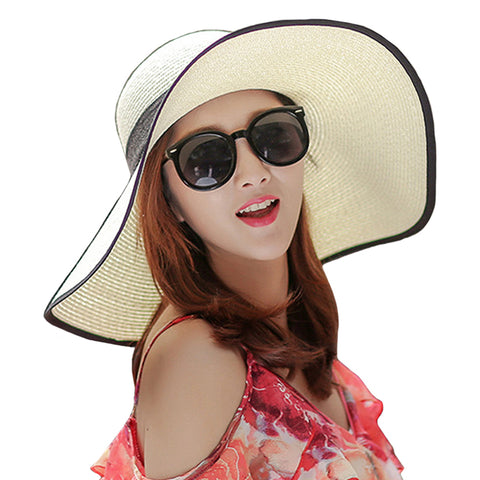 Image of Big Brim Bowknot Floppy Sunhat - Itopfox