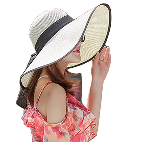 Image of Big Brim Bowknot Floppy Sunhat - Itopfox