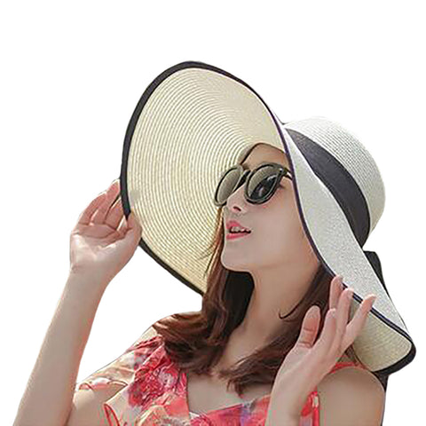 Image of Big Brim Bowknot Floppy Sunhat - Itopfox