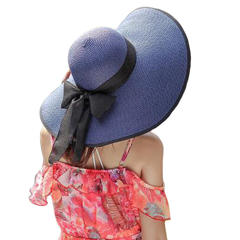 Image of Big Brim Bowknot Floppy Sunhat - Itopfox