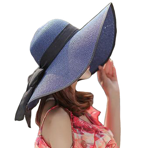 Image of Big Brim Bowknot Floppy Sunhat - Itopfox