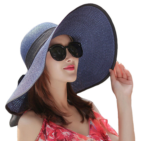 Image of Big Brim Bowknot Floppy Sunhat - Itopfox