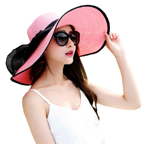 Image of Big Brim Bowknot Floppy Sunhat - Itopfox