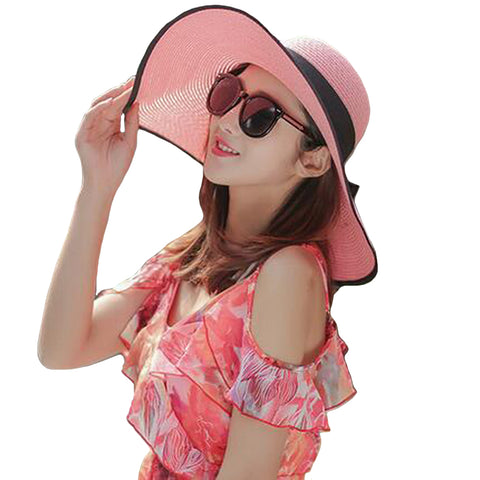 Image of Big Brim Bowknot Floppy Sunhat - Itopfox