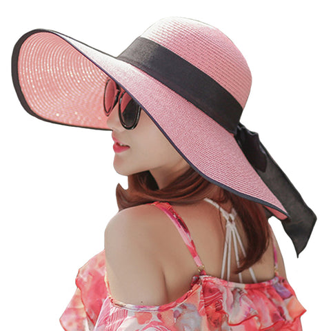 Image of Big Brim Bowknot Floppy Sunhat - Itopfox