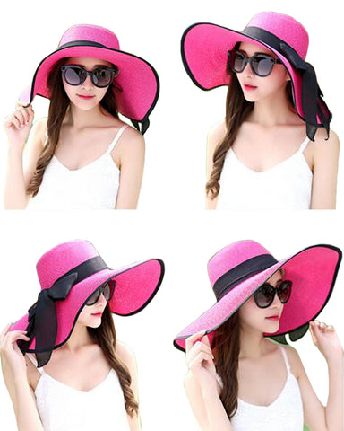 Image of Big Brim Bowknot Floppy Sunhat - Itopfox