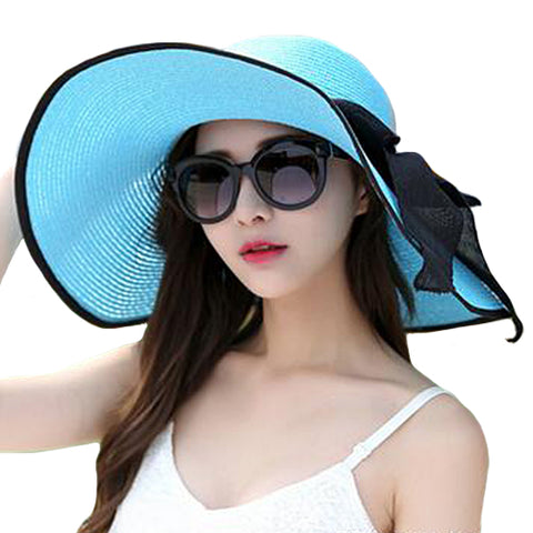 Image of Big Brim Bowknot Floppy Sunhat - Itopfox