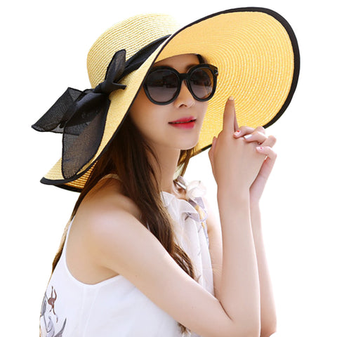 Image of Big Brim Bowknot Floppy Sunhat - Itopfox