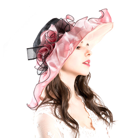 Image of Gauze Flower Kentucky Derby Top Hat - Itopfox