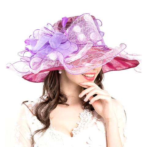 Image of Flower Gauze Kentucky Derby Hat - Itopfox