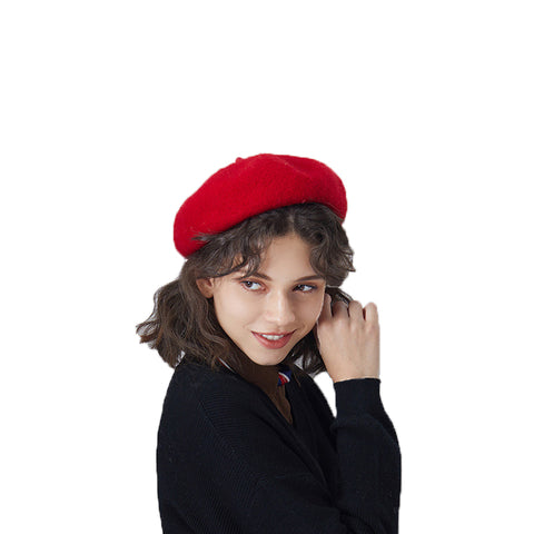 Image of Hand Knit Wool Beret Hat - Itopfox