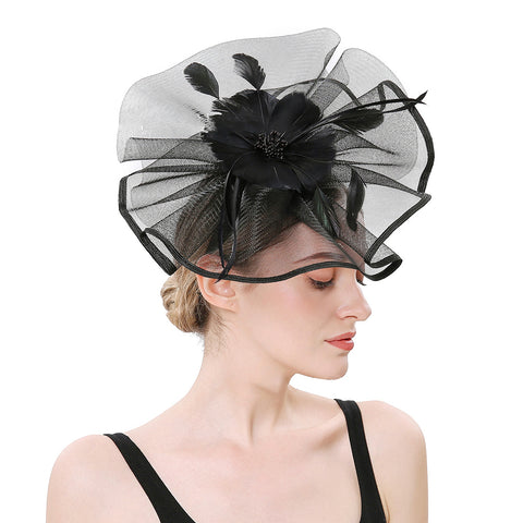 Image of Flax Net Face Veil Fascinator Hat - Itopfox