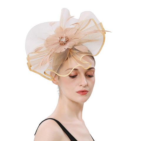 Image of Flax Net Face Veil Fascinator Hat - Itopfox