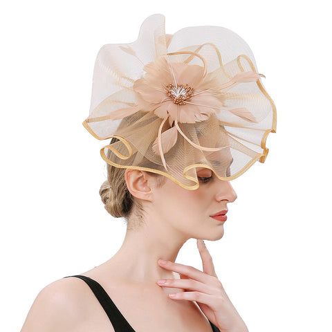 Image of Flax Net Face Veil Fascinator Hat - Itopfox